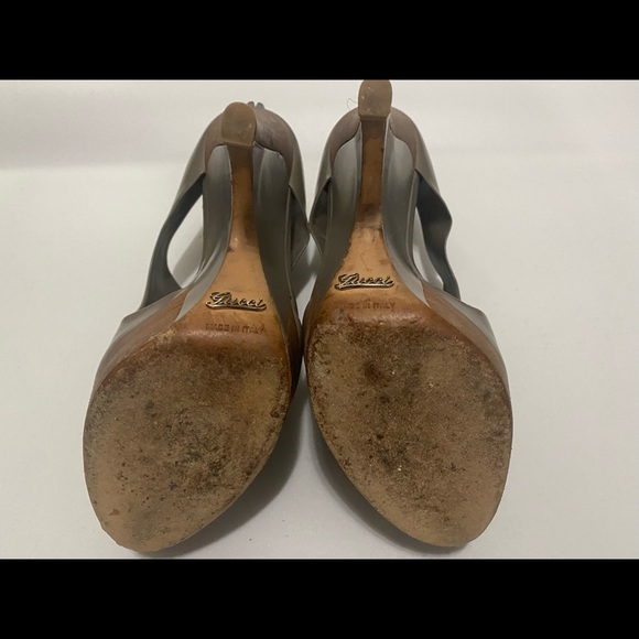 AUTH GUCCI CLEMENCE WOODEN PLATFORM WEDGE SANDALS PUMP HEELS BOOTIES BOOTS $990! - Picture 10 of 13